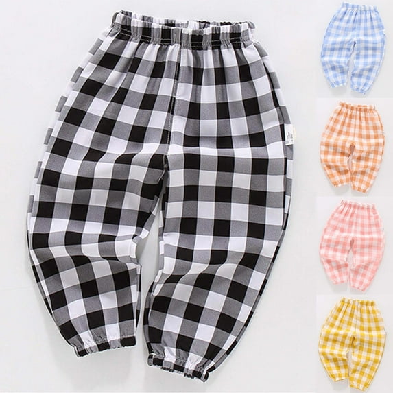 uublik Boys Girls Joggers Pants Size 2T-10 Summer Pants for Girls Elastic High Waist Corduroy Pants Black