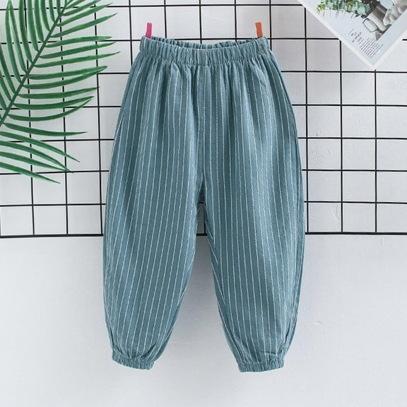uublik Boys Girls Pants Size 1T-11 Elastic Waist Casual Jogging Trousers Bottom for Kids Green