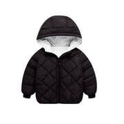 uublik Boys' Warm Winter Coat Size 3T-8 Hooded Puffer Jackets Coats Light Weight Fleece Outerwear Black