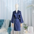 thumbnail image 1 of uublik Bridal Robe Women Satin Robes Bride Bridesmaid Robe For Wedding Bridal Dressing Gown Navy, 1 of 6