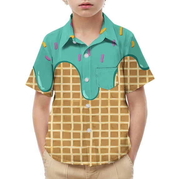 uublik Button Down Shirts for Boys Short Sleeve Dress Shirts Kids Summer Casual School Uniform Shirt, Size 2T-15