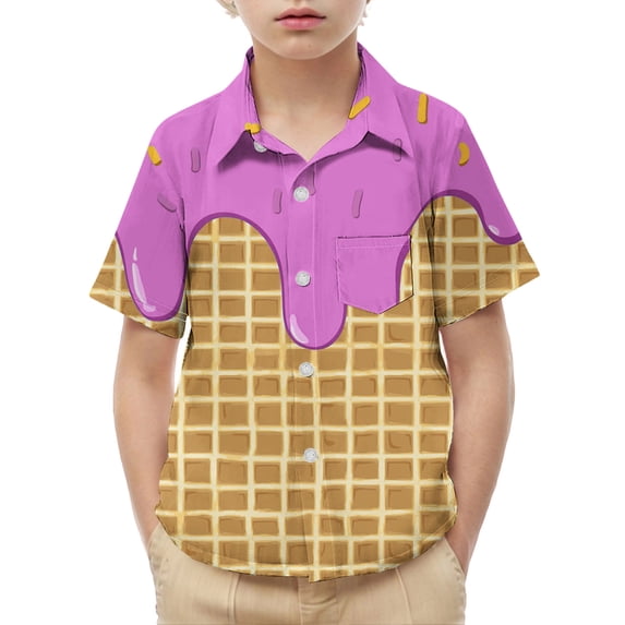 uublik Button Down Shirts for Boys Short Sleeve Dress Shirts Kids Summer Casual School Uniform Shirt, Size 2T-15