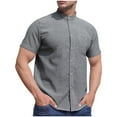 thumbnail image 1 of uublik Button Up Shirt Men 100% Cotton Striped Men's Casual Button-Down Shirts Gray XXXXXL, 1 of 5
