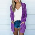 thumbnail image 1 of uublik Cardigan Women Soft Thin Long Sleeve Open Front Cardigans Casual Breathable Cover Ups Purple, 1 of 5