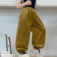 thumbnail image 1 of uublik Cargo Pants Teen Girls 1-13 Years Elastic Waist Casual Loose Cargo Trousers with Pockets Street Dance Jogger Pants Kids Khaki, 1 of 3