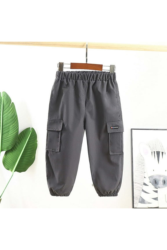 Pants Boys Elastic Waist Casual Baggy Sweatpants Sizes 6M-5T