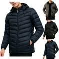 thumbnail image 1 of uublik Down Puffer Jacket Men Winter Warm Snow Coat Windbreaker Hooded Work Outerwear Snowboarding Jackets Navy, 1 of 5