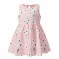 thumbnail image 1 of uublik Dress for Girls Size 2T-8 Sleeveless Dress Round Neck Floral Printed Sundress for Casual Home Party Beach Pink, 1 of 2