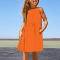 thumbnail image 1 of uublik Dress for Girls Size 3T-14 Sleeveless A-Line Flowy Sundress Kids Casual Tank Dresses Beach Playwear Outfit Orange, 1 of 5