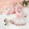 thumbnail image 1 of uublik Dresses for Infant Girls Size 6M-3T 2 Piece Toddler Girl Long Sleeve Flora Tulle Dress and Cardigan Set Pink, 1 of 5