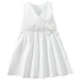 thumbnail image 1 of uublik Dresses for Toddler Girls Size 1T-6 Sleeveless Loose Flowy Tiered Casual Holiday Dresses White, 1 of 6