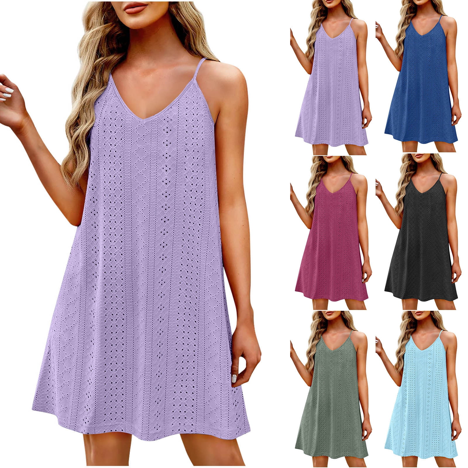 uublik Dresses for Women 2025 Black Wedding Guest Casual Beach Vacation ...