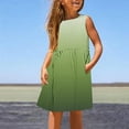thumbnail image 1 of uublik Elegant Dresses for Girls Size 3T-14 Sleeveless A-Line Flowy Sundress Kids Casual Tank Dresses Beach Playwear Outfit Green, 1 of 5