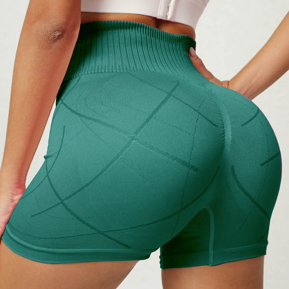 uublik Exercise Shorts With Pockets Women Super Soft Butt Lifting Jockey Biker Shorts Green