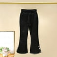 thumbnail image 1 of uublik Flare Pants for Girls Wide Leg Streetwear Kids Pants with Pockets Trendy Jogger Trousers Black, Size 4T-9, 1 of 5