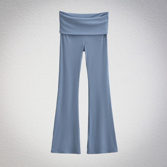 uublik Flare Pants for Women Blue High Waisted Flared Leggings for Yoga Gym Workout