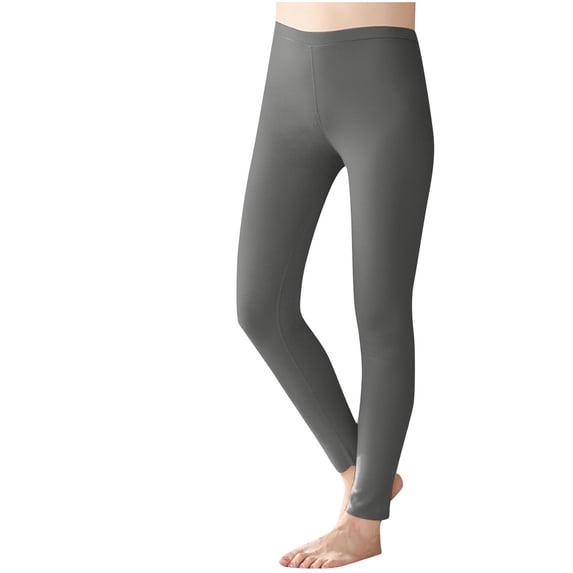 Asgosdo Fleece Lined Leggings for Women Warm Winter Yoga Pants for Women Thermal Running Workout Leggings, Gray