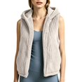 thumbnail image 1 of uublik Fleece Vest for Women Beige Casual Sleeveless Open Front Winter Warm Fuzzy Jacket with Pockets, 1 of 8