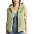 thumbnail image 1 of uublik Fleece Vest for Women Green Casual Sleeveless Open Front Winter Warm Fuzzy Jacket with Pockets, 1 of 8