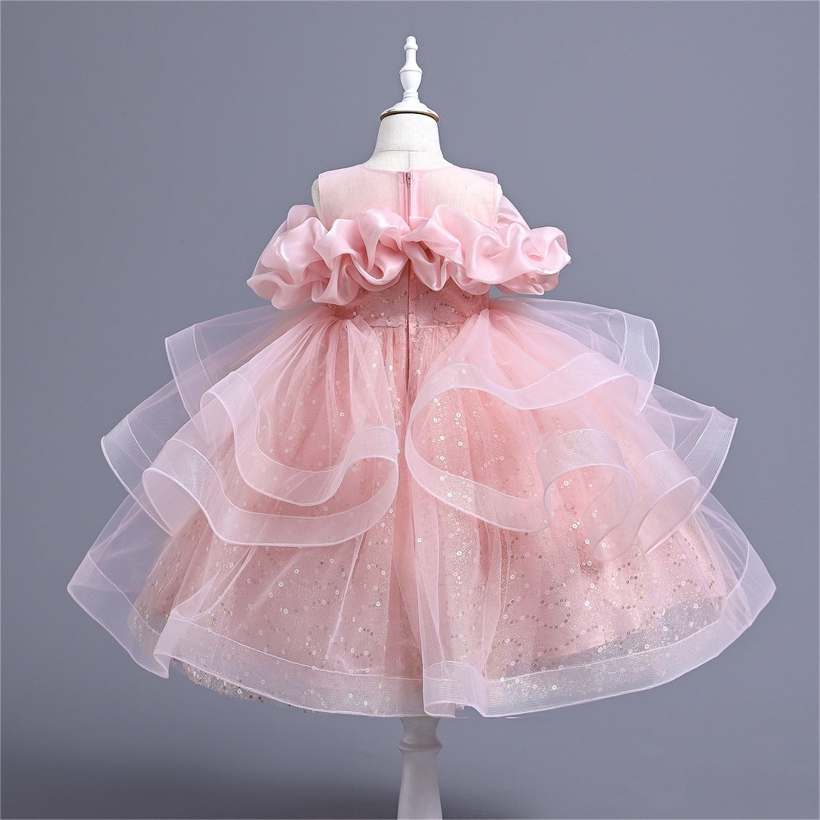 uublik Flower Girls Dresses Size 5T-11 Sleeveless Tulle Dresses Kids  Birthday Formal Wedding Pageant Princess Dress Pink - Walmart.com
