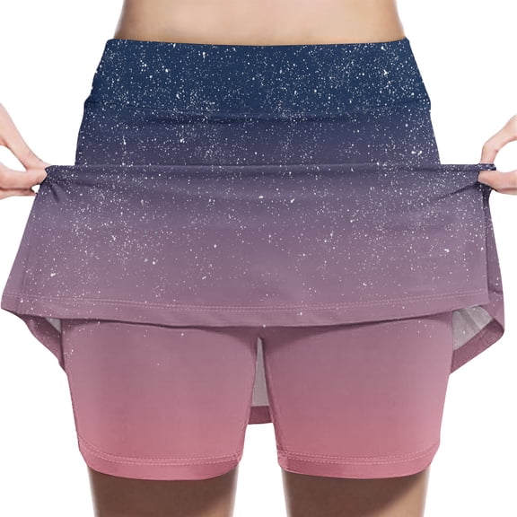 uublik Girl Uniform Skirt Watermelon Red Tennis Skirts Golf Skort Athletic Dance Running School Sport Skirts with Shorts Size 2T-12