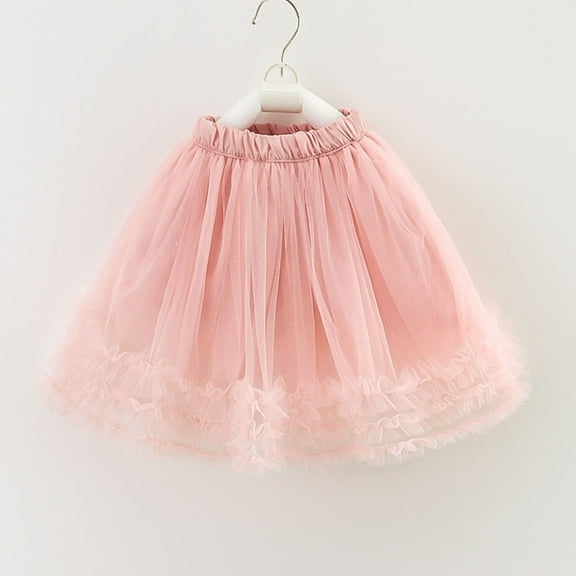 uublik Girl's Skirts Pink Layered Mesh Skirt Party Birthday Dance Princess Skirt Size 2T-8