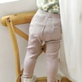 thumbnail image 1 of uublik Girls Athletic Leggings Stretch Ribbed Lace Cuff Toddler Leggings Pink, Size 6M-5T, 1 of 4
