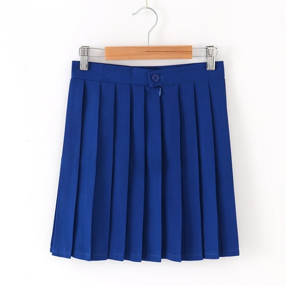 uublik Girls Athletic Skirt Blue Pleated Skirts School Kids Casual Midi Flare A Line Uniform Skorts Skirt Size 11-18