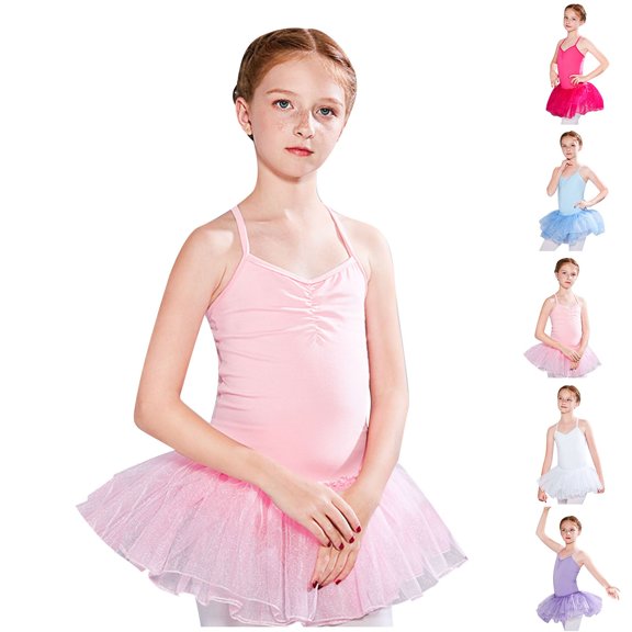 uublik Girls Athletic Skirt Pink Mini Skirts High Elastic Waisted Tiered Ruffle Skirt Size 2T-13