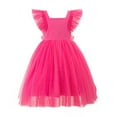 thumbnail image 1 of uublik Girls Casual Dress Size 1T-9 Summer Birthday Party Dress Ruffle Tiered Tulle Princess Prom Dres Hot Pink, 1 of 2