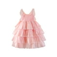 thumbnail image 1 of uublik Girls Floral Dress Size 1T-7 Sleeveless Tulle Dresses Kids Birthday Formal Wedding Pageant Princess Dress Pink, 1 of 4