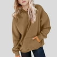 thumbnail image 1 of uublik Girls Hooded Sweatshirt Graphic Cute Preppy Hoodie Sweatshirt Pullover Top Size 5T-15 Brown, 1 of 5