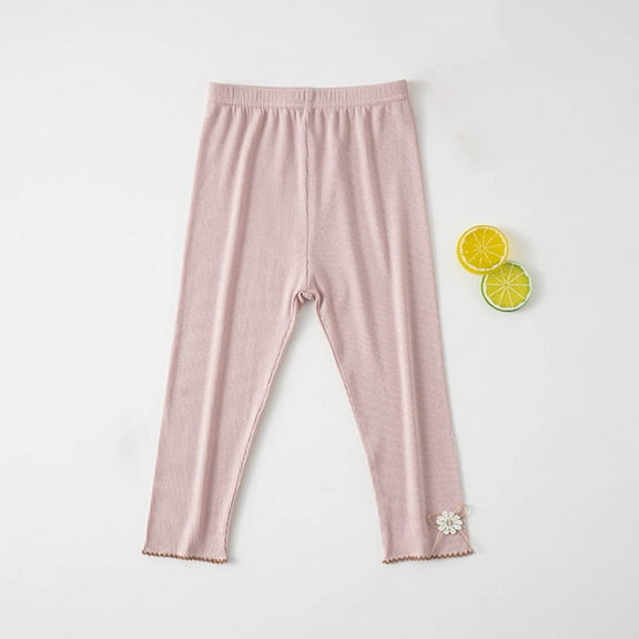 uublik Girls Leggings 3-13 Years Stretch High Waist Kids Dance Yoga Casual Pants Pink