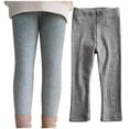 thumbnail image 1 of uublik Girls Leggings Gray Full Length Jersey Leggings Kids Stretchy Warm Footless Tights Pants, Size 1T-9, 1 of 5