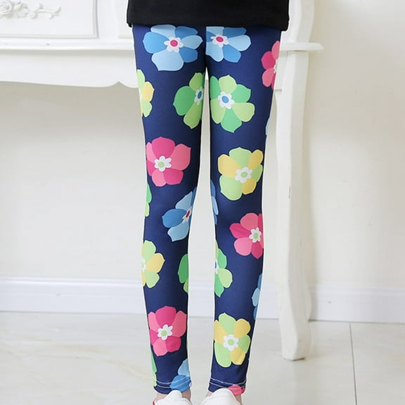 uublik Girls Leggings Multicolor Soft Comfortable Leggings for Kids Ankle Length Girls Printed Leggings, Size 2T-14