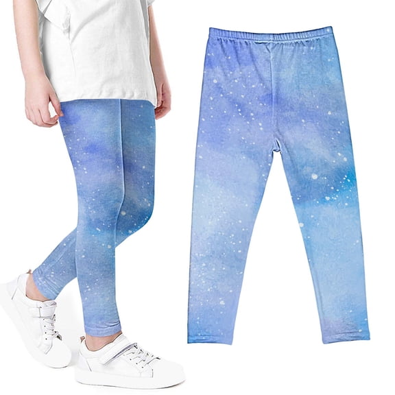 uublik Girls Leggings Multicolor Tie Dye Full Length Leggings Soft Comfortable Footless Leggings Stretchy Tights Pants, Size 3T-8