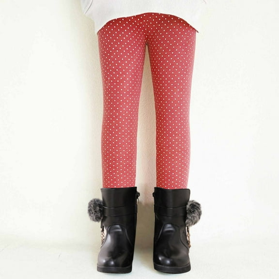 uublik Girls Leggings Pink Fleece Lined Leggings Kids Winter Warm Leggings Thermal Full Length Pants, Size 2T-11