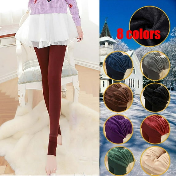 uublik Girls Leggings Size 14-17 Winter Thick Fleece Lined Tight Pants Kids Solid Warm Ankle Length Pants Stretchy Waist Pants Gray