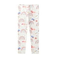thumbnail image 1 of uublik Girls Leggings Summer Cute Printed Cotton Stretch Pants White, Size 2T-7, 1 of 5