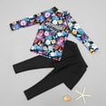 thumbnail image 1 of uublik Girls Long Sleeve Swimsuits Long Pants 2-Pieces Rash Guard Set Sun Protection Black, Sizes 3-11, 1 of 5
