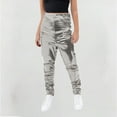 thumbnail image 1 of uublik Girls Metallic Pants 3-16 Years Stretch Pants Shiny Jazz Street Hip Hop Dance Pants Silver, 1 of 4