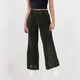 thumbnail image 1 of uublik Girls Pants 3-16 Years Sequin Flare Pants Bell Bottoms Kids Elastic Waist Glitter Dance Trousers Black, 1 of 4