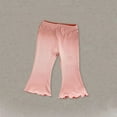 thumbnail image 1 of uublik Girls Pants Size 9M-6 Flared Leg Pants Elastic Waist Bell Bottom Pant Streetwear Pink, 1 of 5