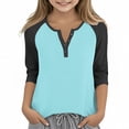 thumbnail image 1 of uublik Girls' Pullover Shirts Kids Crewneck T-Shirts 3/4 Sleeve Tops Cute Fall Blouse Tees Size 3T-14 Blue, 1 of 5