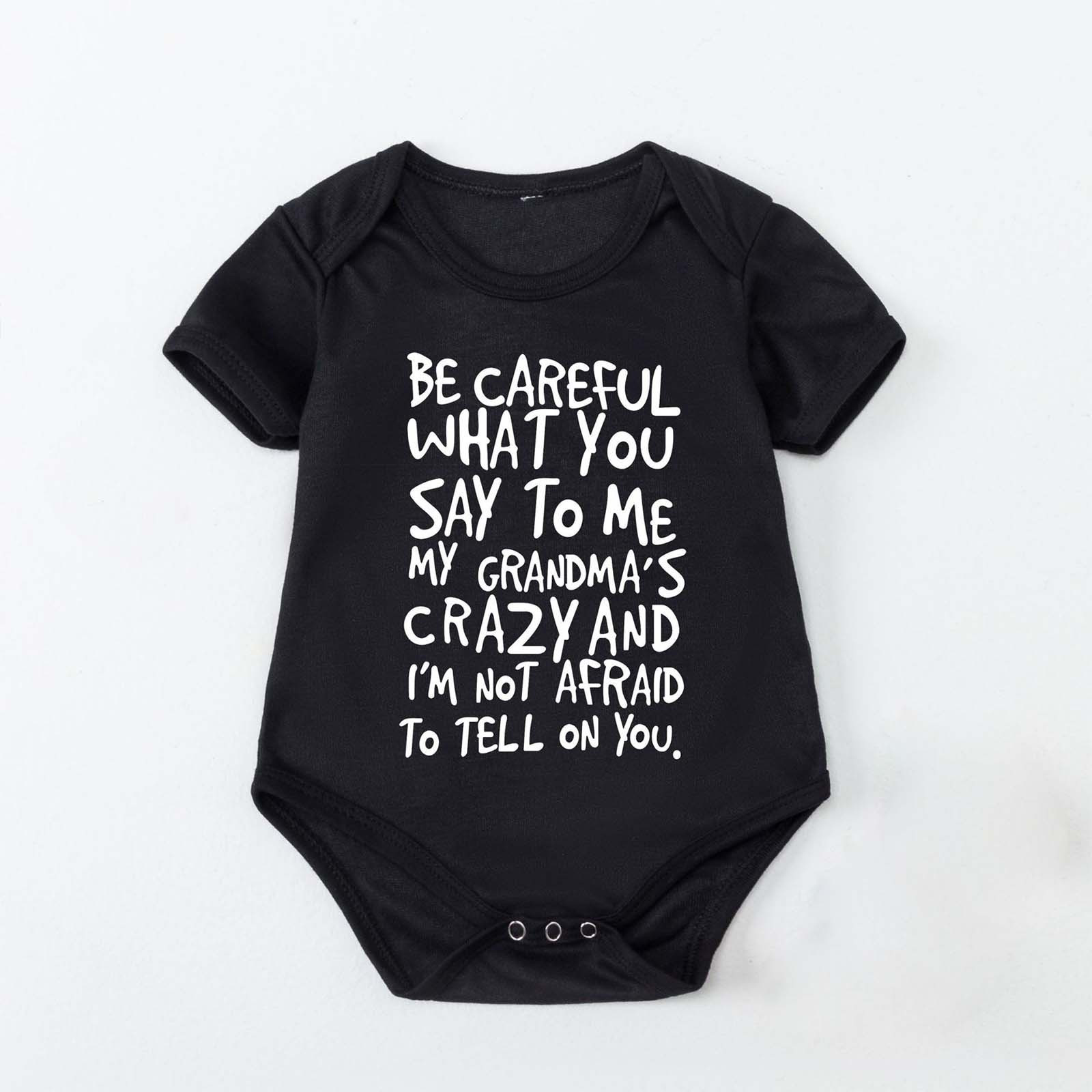 uublik Girls Rompers Cute Short Sleeve Letter Printed Summer Jumpsuit Romper Black 36 Months