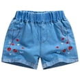 thumbnail image 1 of uublik Girls Shorts Size 3T-11 Straight Leg High Waist Jean Shorts Blue, 1 of 2