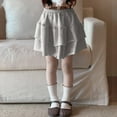 thumbnail image 1 of uublik Girls Skirt Gray Mini Skirts High Elastic Waisted Tiered Ruffle Skirt Size 3T-12, 1 of 5