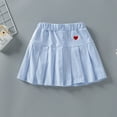 thumbnail image 1 of uublik Girls Skirts Blue Pleated Skirts School Kids Casual Midi Flare A Line Uniform Skorts Skirt Size 3T-9, 1 of 3