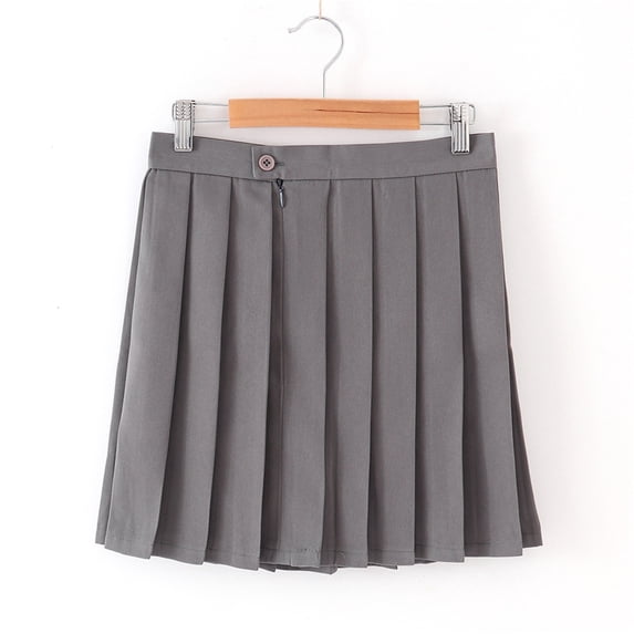 uublik Girls Skirts Dark Gray Pleated Skirts School Kids Casual Midi Flare A Line Uniform Skorts Skirt Size 11-18