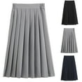 thumbnail image 1 of uublik Girls Skirts Gray Pleated Skirts School Kids Casual Midi Flare A Line Uniform Skorts Skirt Size 11-18, 1 of 3